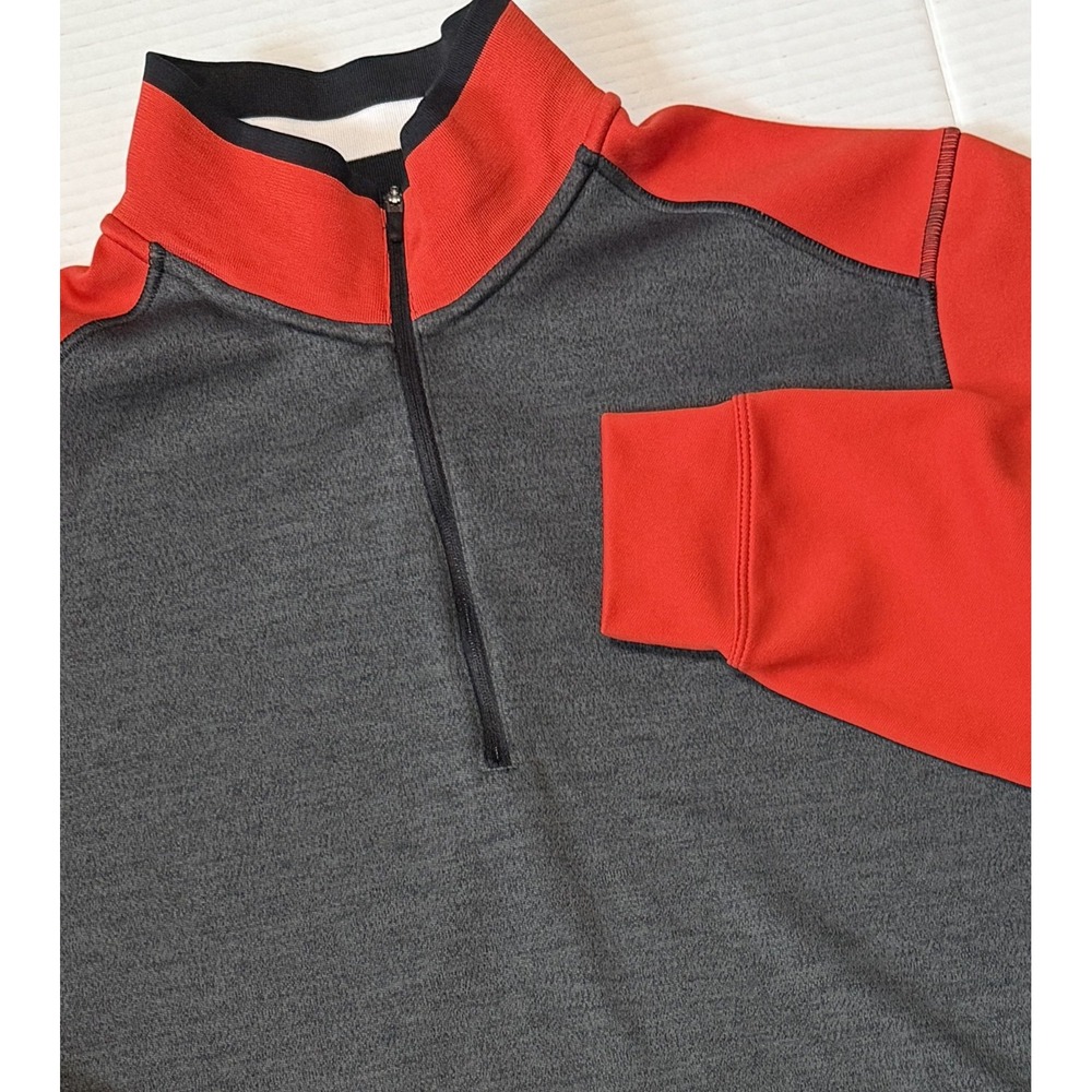 NIKE GOLF Tour Performance Dri-Fit - Men's Gray & Red 1/4 Zip Pullover - Medium‎